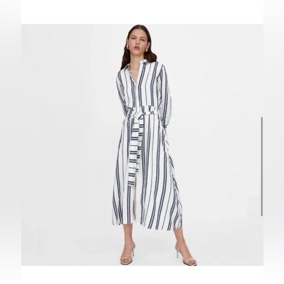Zara MIDI striped dress - Picture 3 of 4